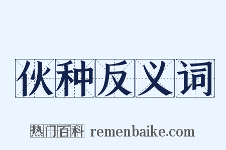 伙种反义词是什么意思的图片
